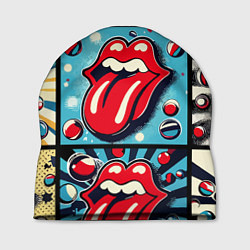 Шапка Rolling Stones logo - pop art