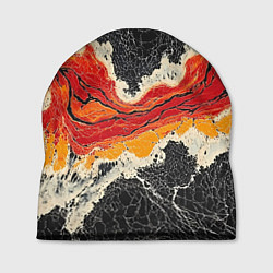 Шапка Красно-черная потертая текстура