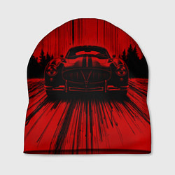 Шапка Спорткар на красном фоне, цвет: 3D-принт