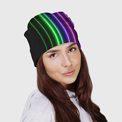 Шапка Neon lines, цвет: 3D-принт — фото 2
