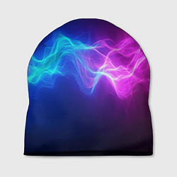 Шапка Звуковая волна неоновый узор, цвет: 3D-принт