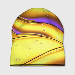 Шапка Золотые волны с фиолетовым свечением