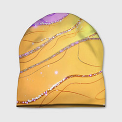 Шапка Фиолетово-золотая текстура с блестяшками