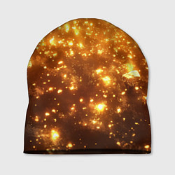 Шапка Золотые блестки потертая текстура