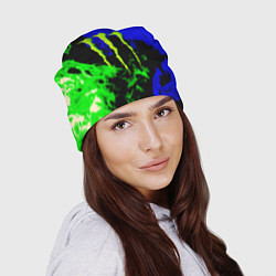 Шапка Monster energy кислотный огонь, цвет: 3D-принт — фото 2