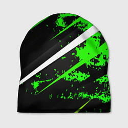 Шапка Color black and green