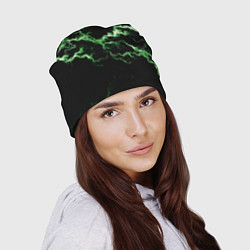 Шапка Lightning green glow, цвет: 3D-принт — фото 2