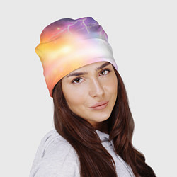 Шапка Магический фон с молниями и звездами, цвет: 3D-принт — фото 2