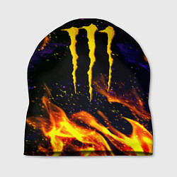 Шапка Monster energy лого в огне