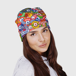 Шапка Футбольные лиги паттерн, цвет: 3D-принт — фото 2