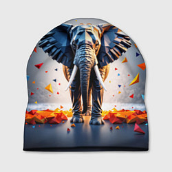 Шапка Геометрический слон и цветные полигоны, цвет: 3D-принт