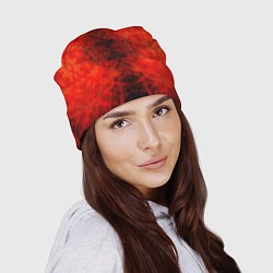 Шапка Красно-черная кожа дракона, цвет: 3D-принт — фото 2