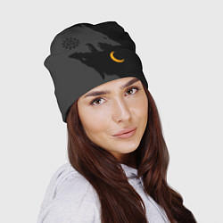 Шапка Мистические волки ночи и дня - тату, цвет: 3D-принт — фото 2
