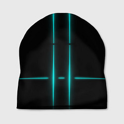 Шапка Neon black light blue line