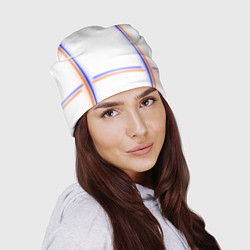 Шапка Neon white orange light blue, цвет: 3D-принт — фото 2