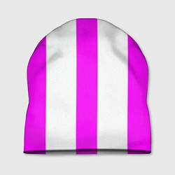 Шапка Color white pink lines