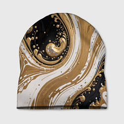 Шапка Черный агат и жидкое золото, цвет: 3D-принт
