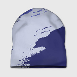 Шапка Сине-голубые неравномерные полосы, цвет: 3D-принт
