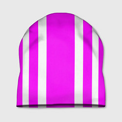 Шапка Color white pink stripes, цвет: 3D-принт