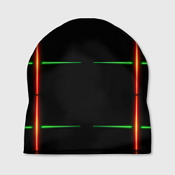 Шапка Color black green orange stripes, цвет: 3D-принт