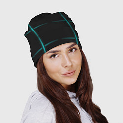 Шапка Color black blue stripes, цвет: 3D-принт — фото 2