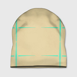 Шапка Color beige green stripes, цвет: 3D-принт
