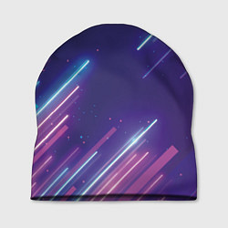 Шапка Абстракция бело синие красные полосы, цвет: 3D-принт