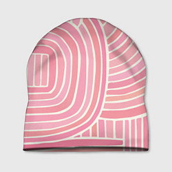 Шапка Абстрактный узор розовый, цвет: 3D-принт