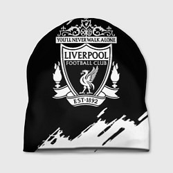 Шапка Liverpool белые краски штрихи, цвет: 3D-принт