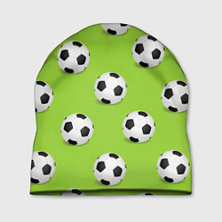 Шапка Футбольные мячи на зеленом