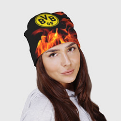 Шапка Borussia огонь текстура, цвет: 3D-принт — фото 2