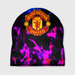Шапка Манчестер Юнайтед огонь неон, цвет: 3D-принт