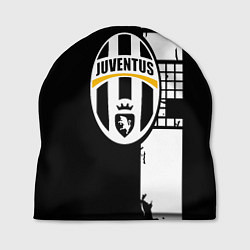 Шапка Ювентус геометрия белая, цвет: 3D-принт