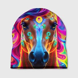 Шапка Неоновая огненная лошадь, цвет: 3D-принт