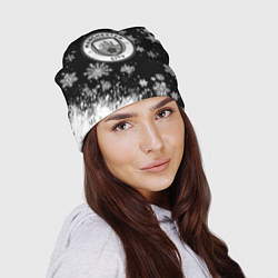 Шапка Манчестер сити снежинки новый год, цвет: 3D-принт — фото 2