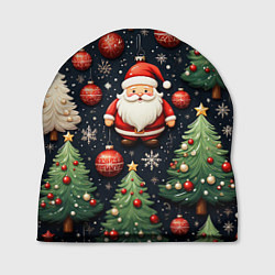 Шапка Новый год паттерн Дед мороз