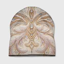 Шапка Перламутровый орнамент с перьями