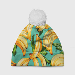 Шапка с помпоном Банан, цвет: 3D-белый