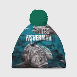 Шапка с помпоном Best fisherman, цвет: 3D-зеленый