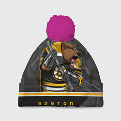 Шапка с помпоном Boston Bruins, цвет: 3D-малиновый