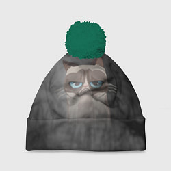 Шапка с помпоном Grumpy Cat, цвет: 3D-зеленый