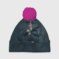 Шапка с помпоном Шерлок в костюме, цвет: 3D-малиновый
