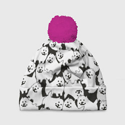 Шапка с помпоном Undertale Annoying dog, цвет: 3D-малиновый