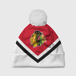 Шапка с помпоном NHL: Chicago Blackhawks, цвет: 3D-белый