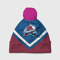 Шапка с помпоном NHL: Colorado Avalanche, цвет: 3D-малиновый