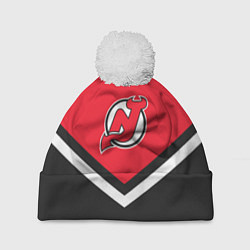 Шапка с помпоном NHL: New Jersey Devils цвета 3D-белый — фото 1