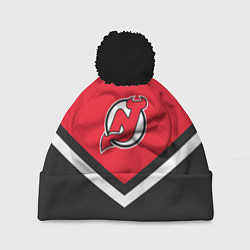 Шапка c помпоном NHL: New Jersey Devils