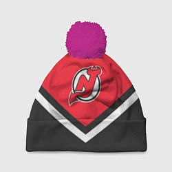 Шапка с помпоном NHL: New Jersey Devils, цвет: 3D-малиновый