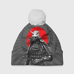 Шапка с помпоном Мертвый самурай, цвет: 3D-белый