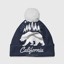 Шапка с помпоном California Republic, цвет: 3D-белый